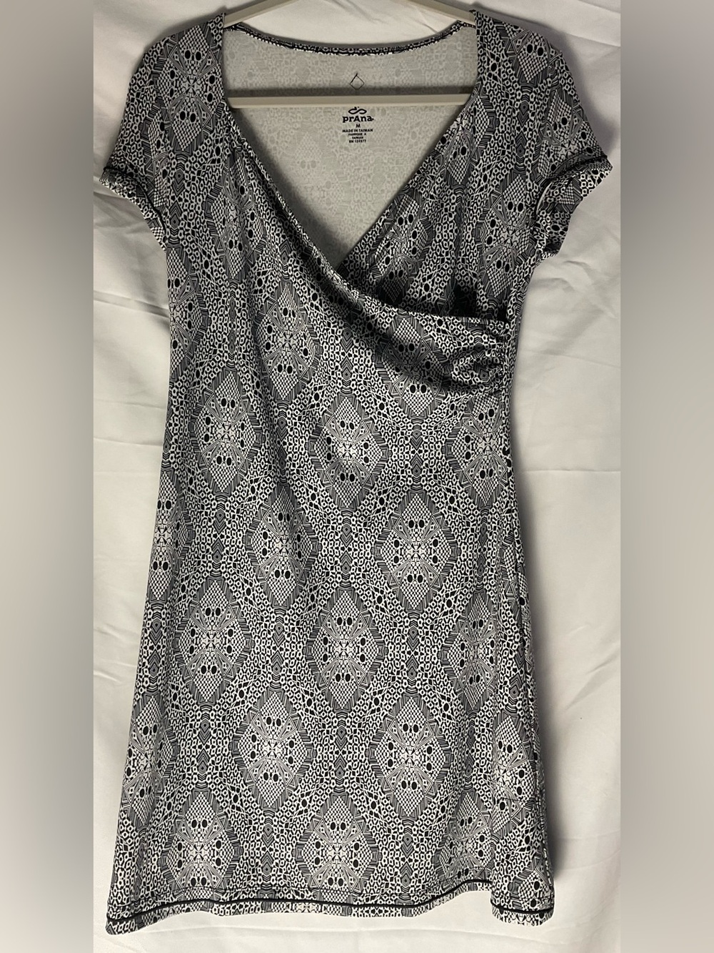 Prana Black and White Geometric Midi Dress
